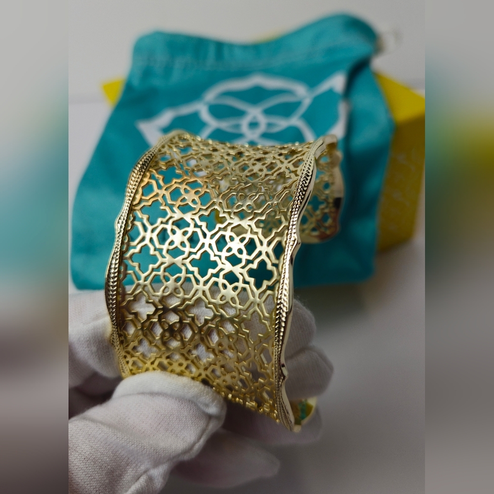 Kendra Scott Elegant Gold Filigree Cuff Bracelet - Picture 7 of 10
